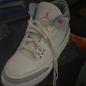Jordan Kids White and Pink Sneakers